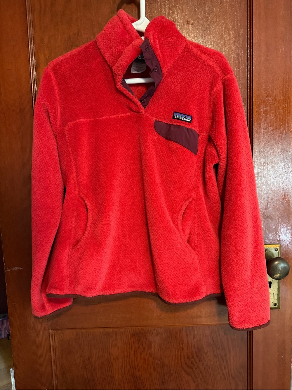 Patagonia Red Fleece Snap-Neck Pullover